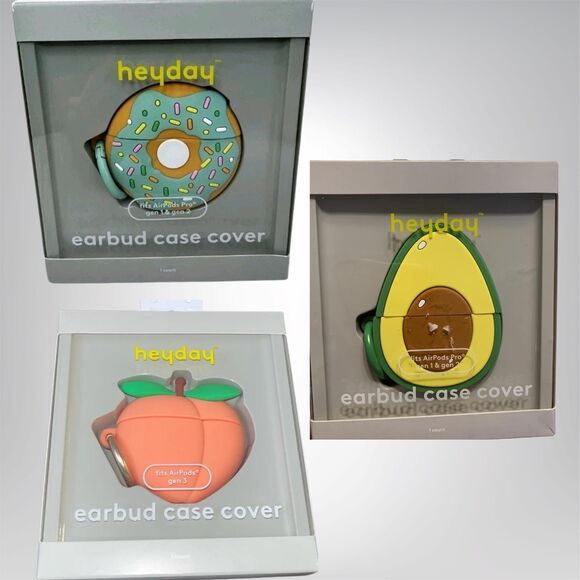 Heyday Silicone Earbud Case Cover | Donut, Avocado, Peach | Protective Holder - Picture 4 of 5